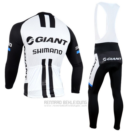 2014 Fahrradbekleidung Giant Shimano Shwarz und Wei Trikot Langarm und Tragerhose - zum Schließen ins Bild klicken